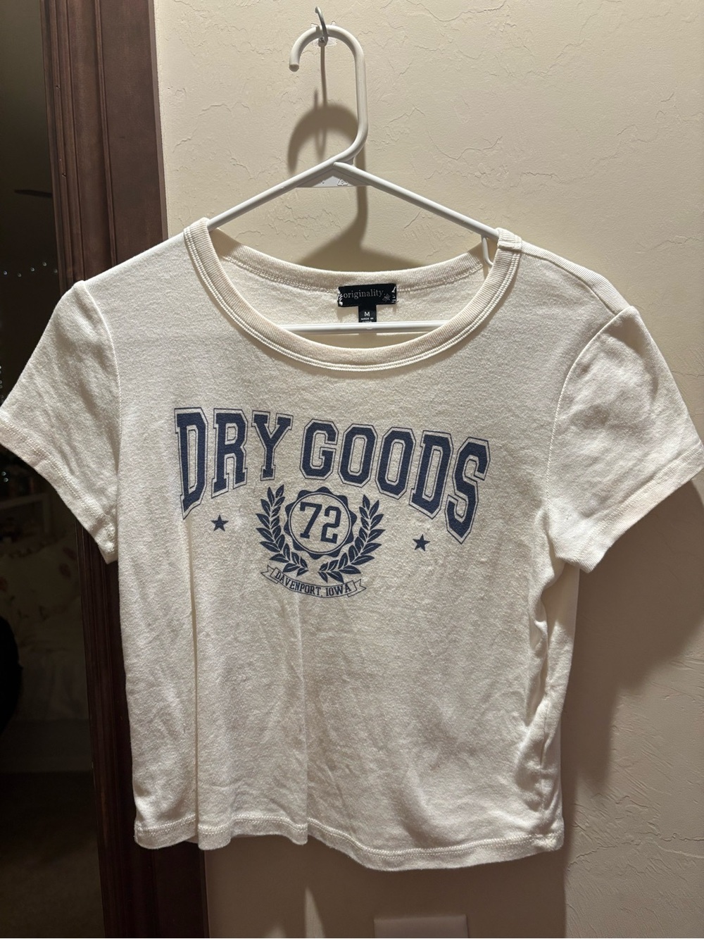 Dry Goods White Tee with Navy Graphic - Kids